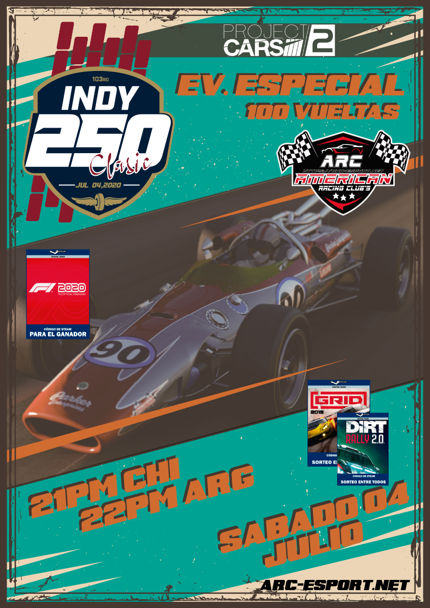 Project CARS 2 - Evento Indy 250 CLASSIC | ARC-eSport.Net