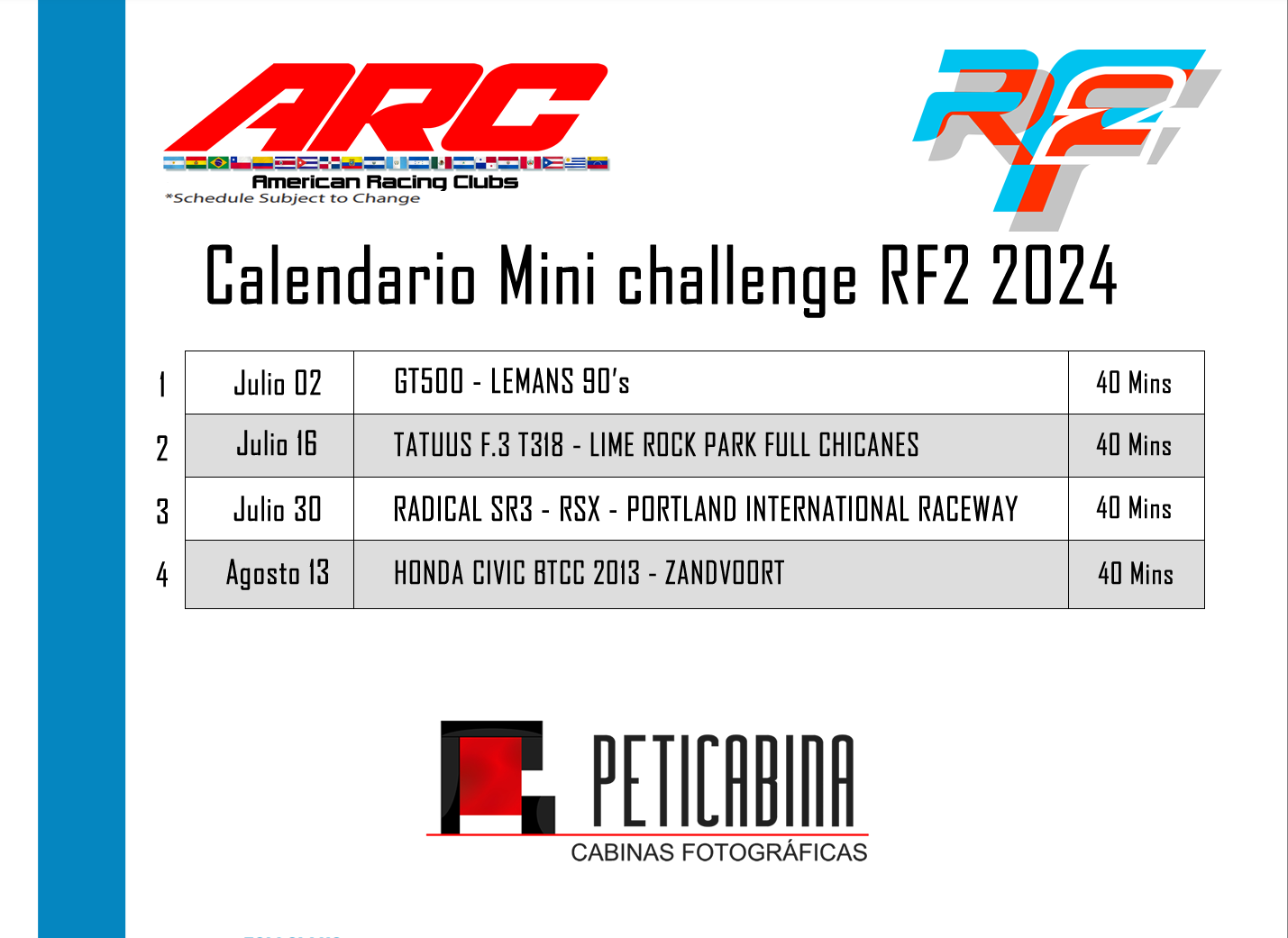 MINI CHALLENGE RFACTOR 2 - American Racing Club's